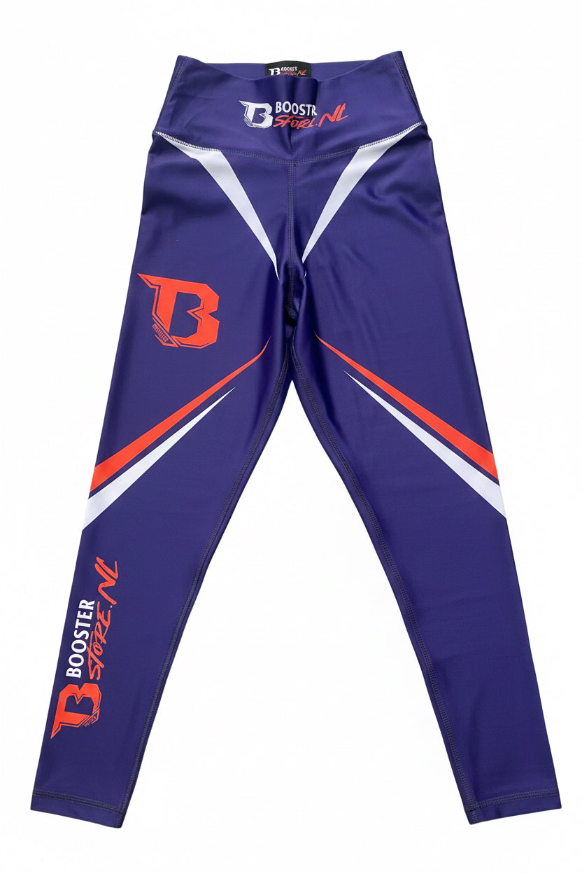 Booster Challenge Dames Compressie Legging / Women's Compression Leggings Paars/ Oranje
