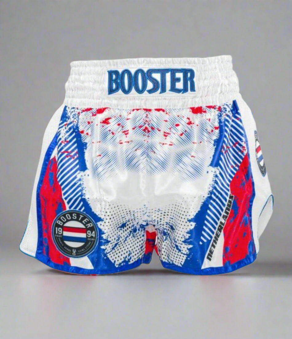 Booster Nederland Kickboxing Shorts – Voorkant | Handgemaakt in Thailand