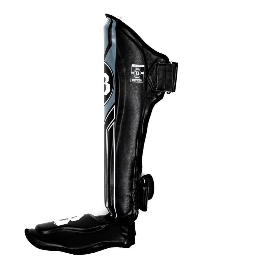Booster Pro Leder Scheenbeschermers V9 Zilver