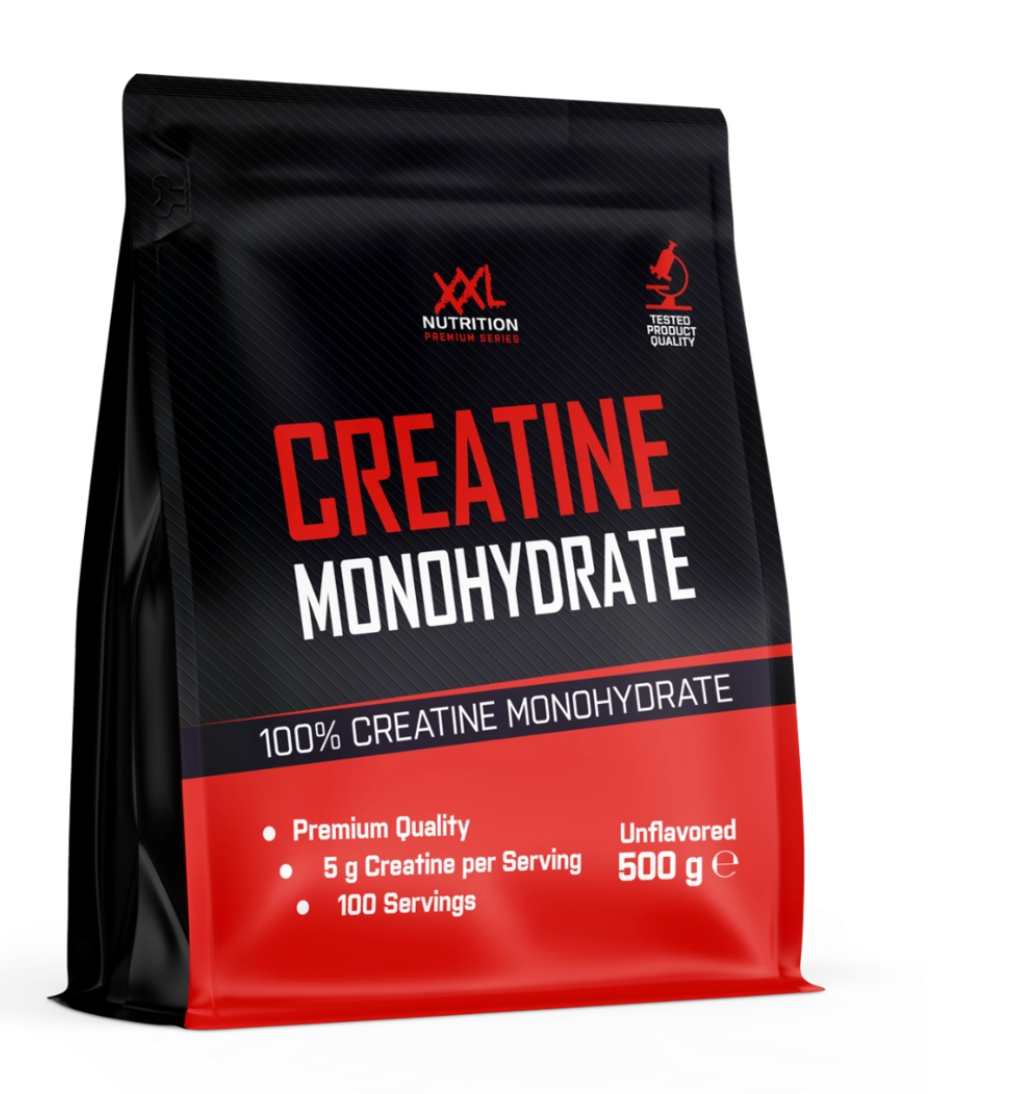 XXL Nutrition 100% puur vegan creatine monohydraat in zakken van 250g en 500g zonder toevoegingen