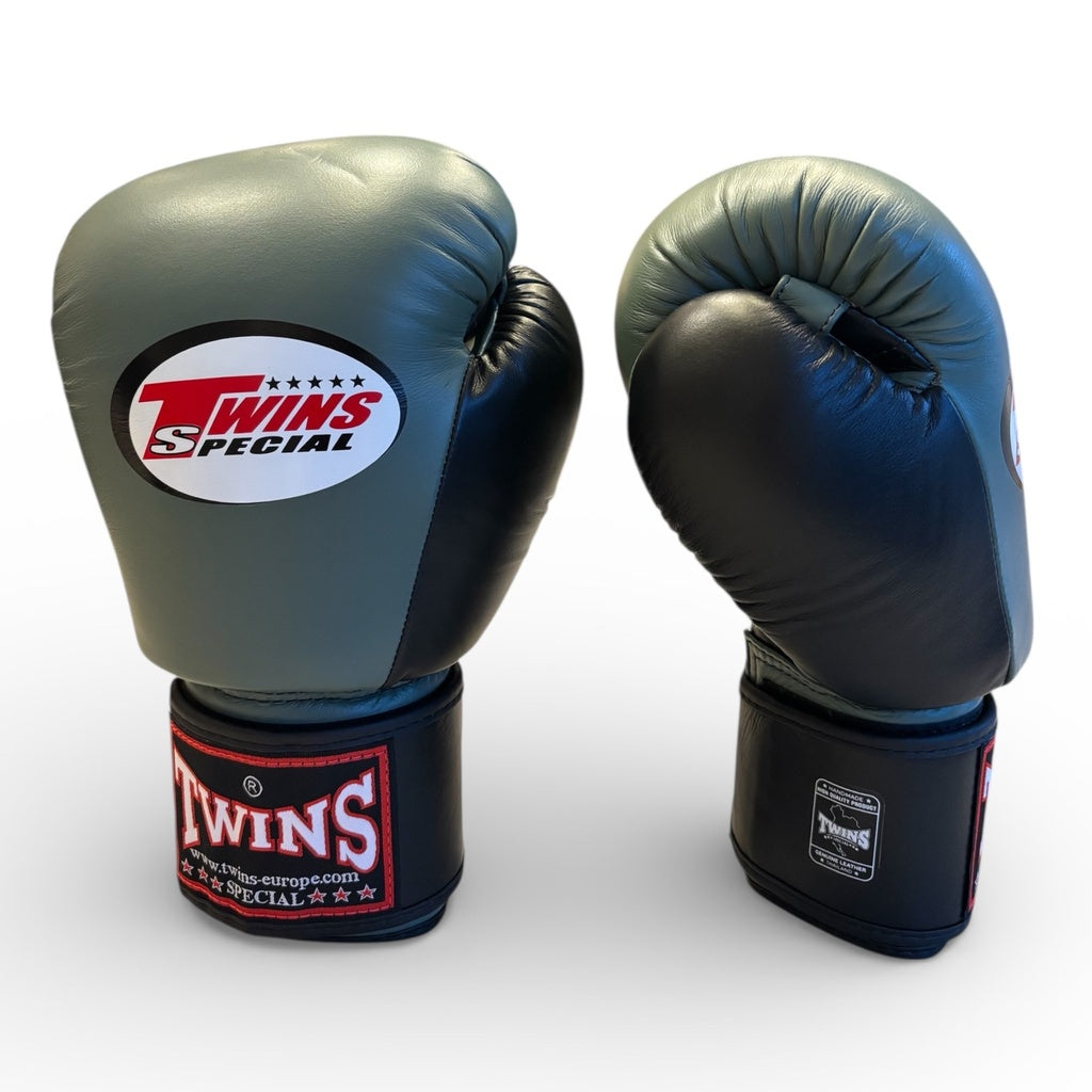Twins Special BGVL-3 Air Boxing Gloves Black/Olive / Bokshandschoenen Zwart/Olijfgroen | Muay Thai Leder