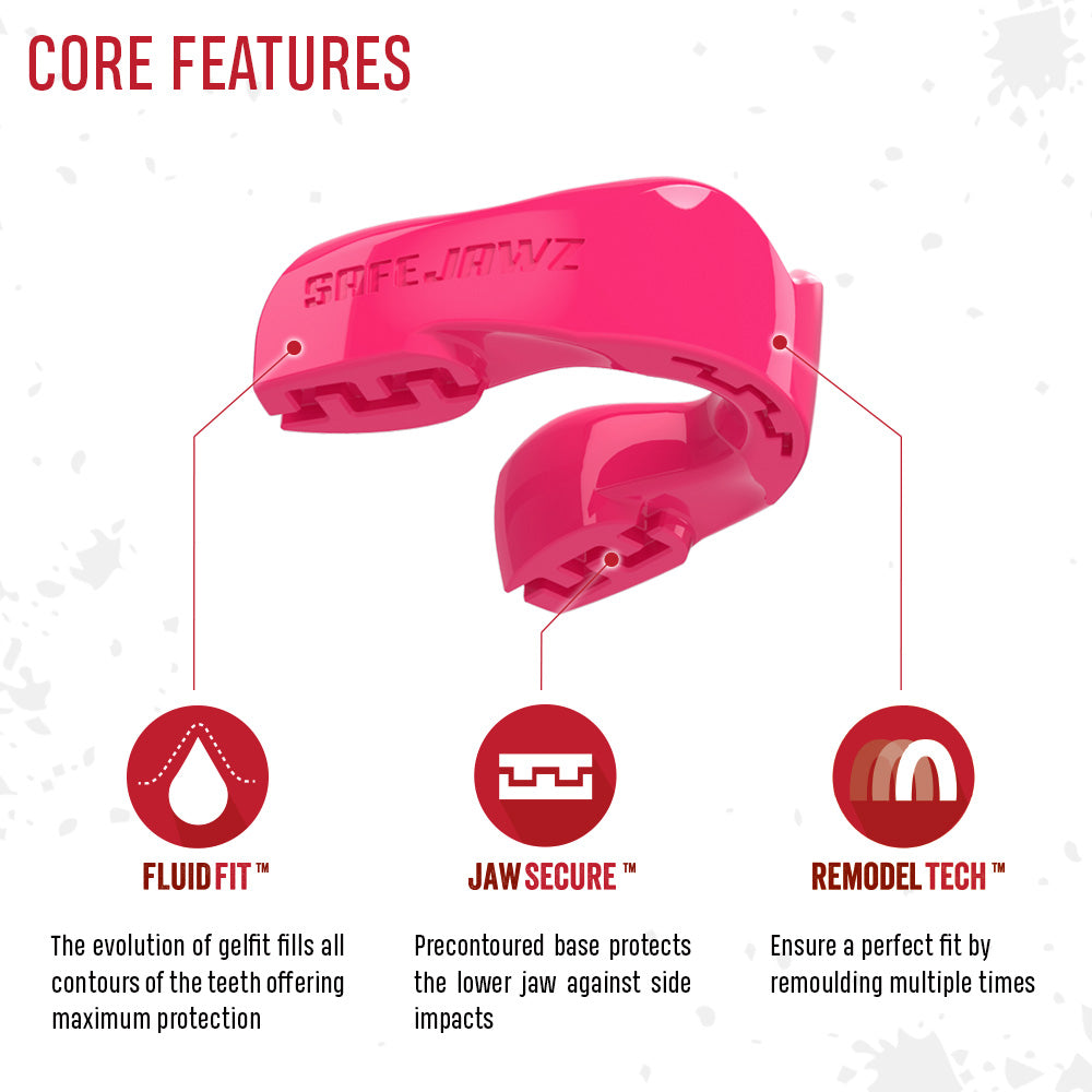SAFEJAWZ Roze Fluid Fit Bitje – INTRO PINK