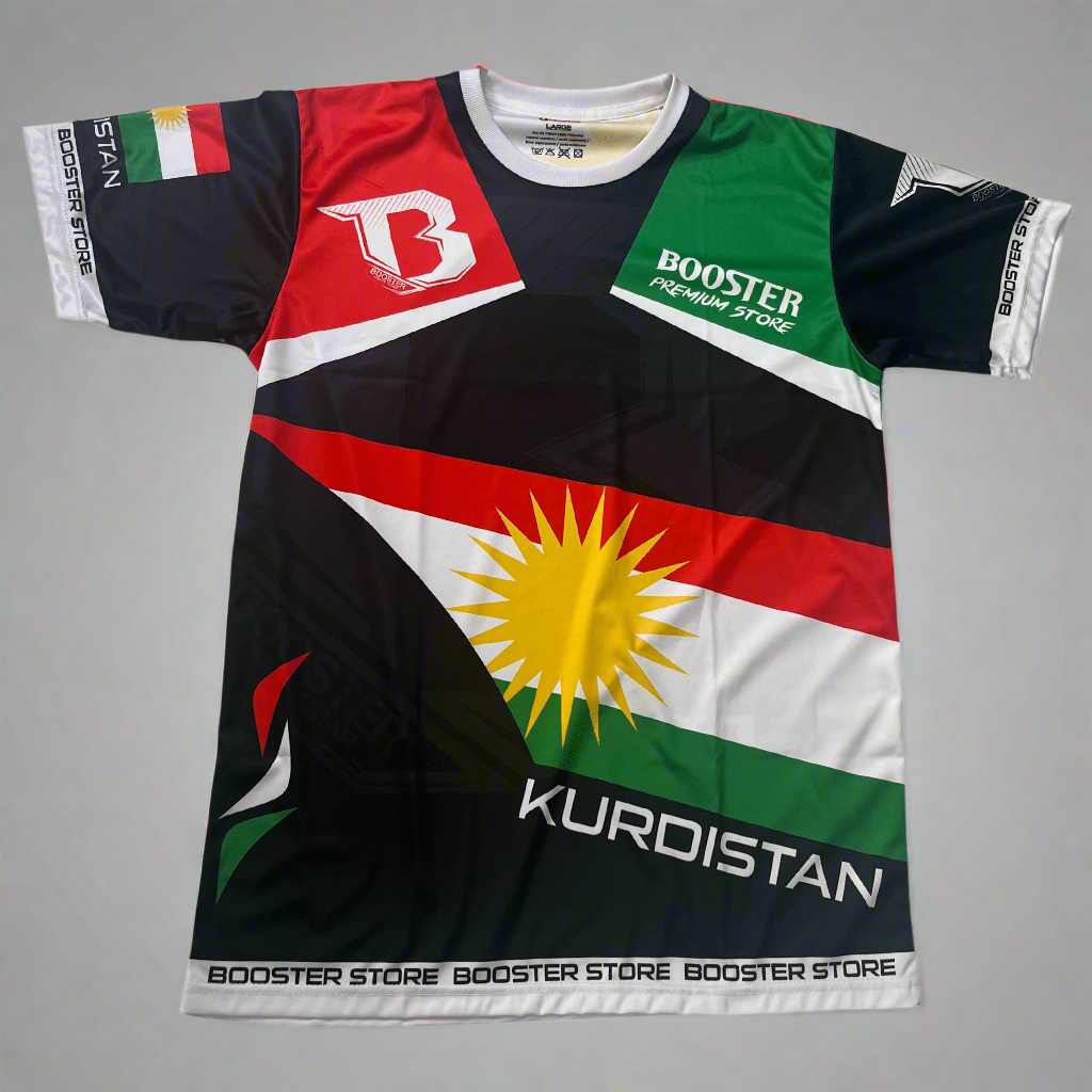 Kurdistan Booster Fight Shirt met Koerdische vechtsportprint en regular fit katoen