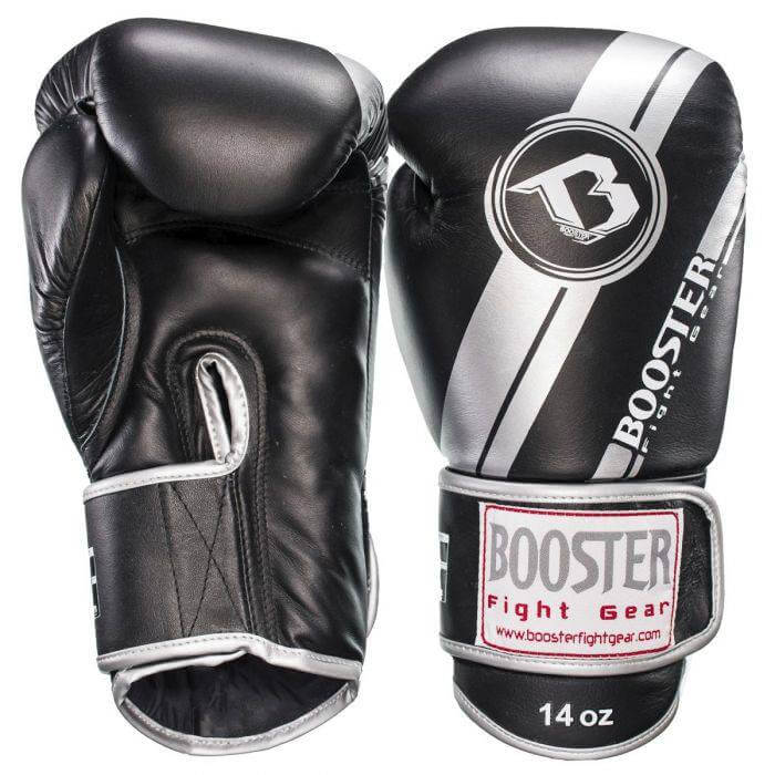 Booster V3 Bokshandschoenen Silver Foil handgemaakte zilveren bokshandschoenen van premium Skintex leer met dubbele klittenbandsluiting