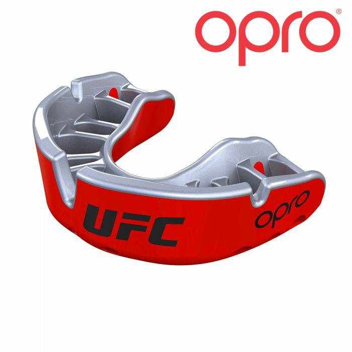 OPRO GOLD Red Metal/Silver premium gebitsbeschermer uit OPRO Gold serie met rode en zilveren kleuren