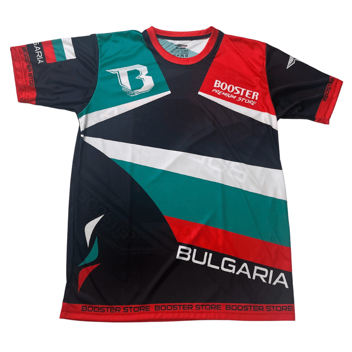 Bulgarije Fighter T-shirt met Bulgaarse vlag en vechtsportsymbolen, regular fit, geschikt voor sport en casual gebruik