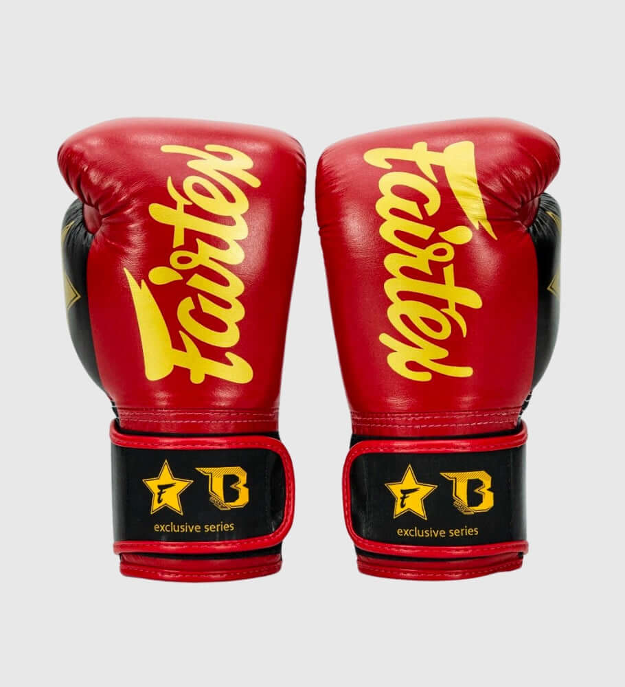 Fairtex x Booster FXB V2 Boxing Gloves Red Black Gold