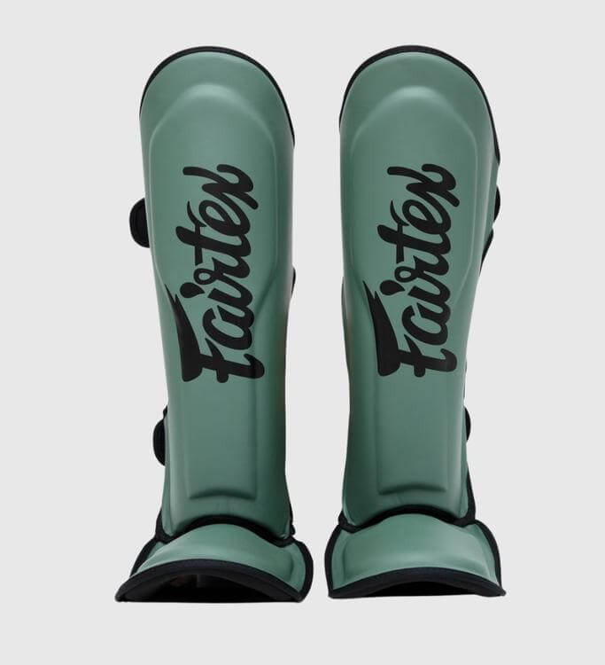 Fairtex x Booster FXB Shinguards Army Green Black