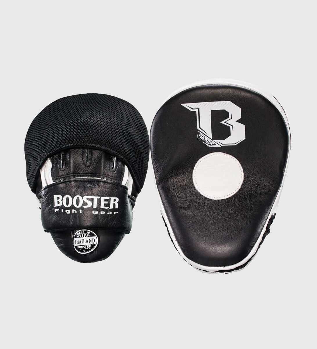 Booster handpads leer zwart-wit van hoogwaardig leer, handgemaakt, lichtgewicht en curved model.
