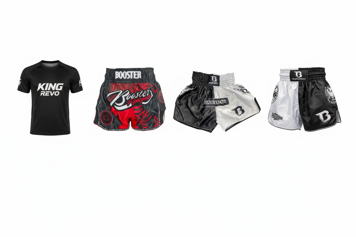 Kleding - King Pro Boxing shirts, Twins Muay Thai shorts en Booster fight shirts