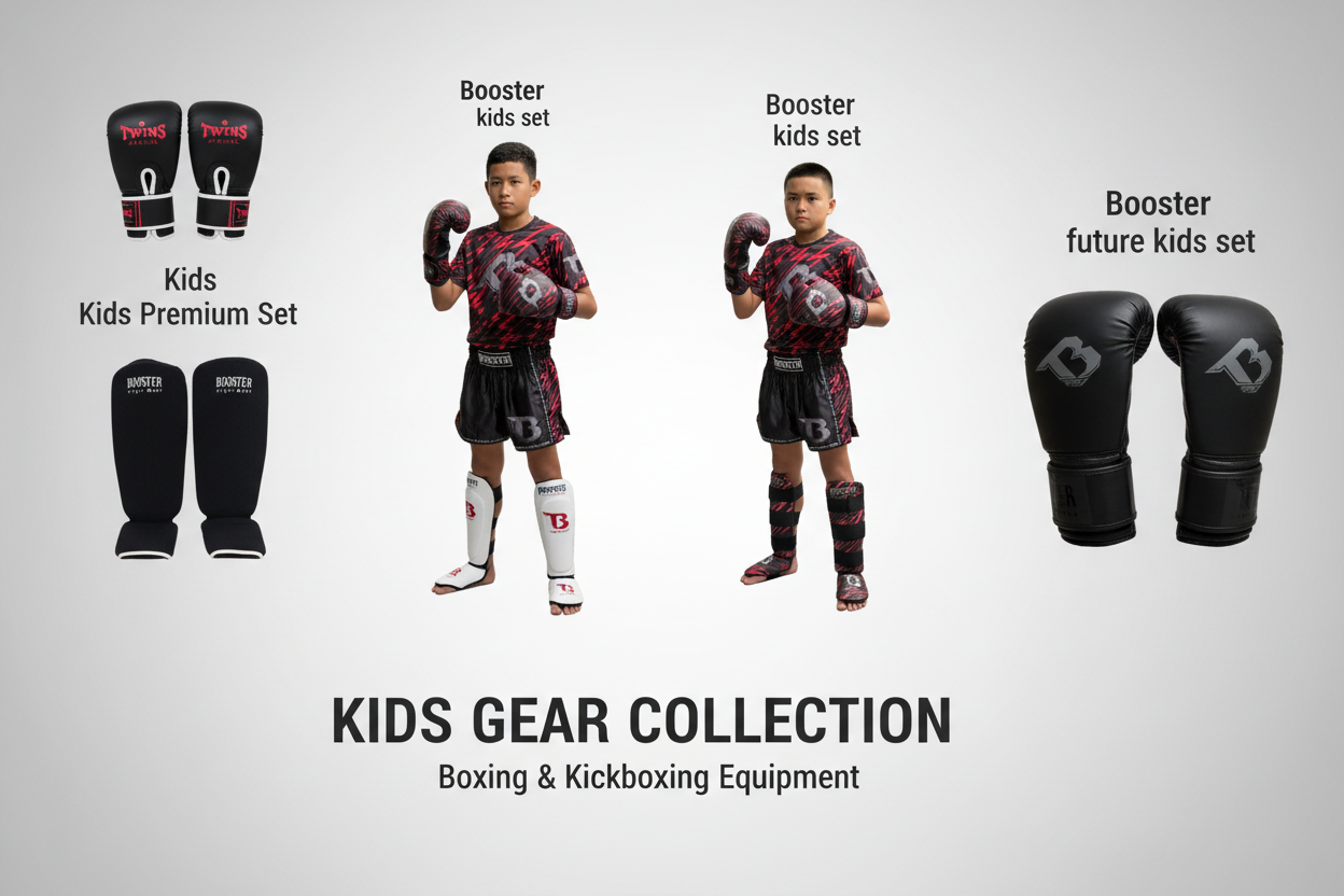 Kids Vechtsport - Twins Kids Premium Set, Booster kinder Set en King set voor kinderen bokshandschoenen & scheenbeschermers