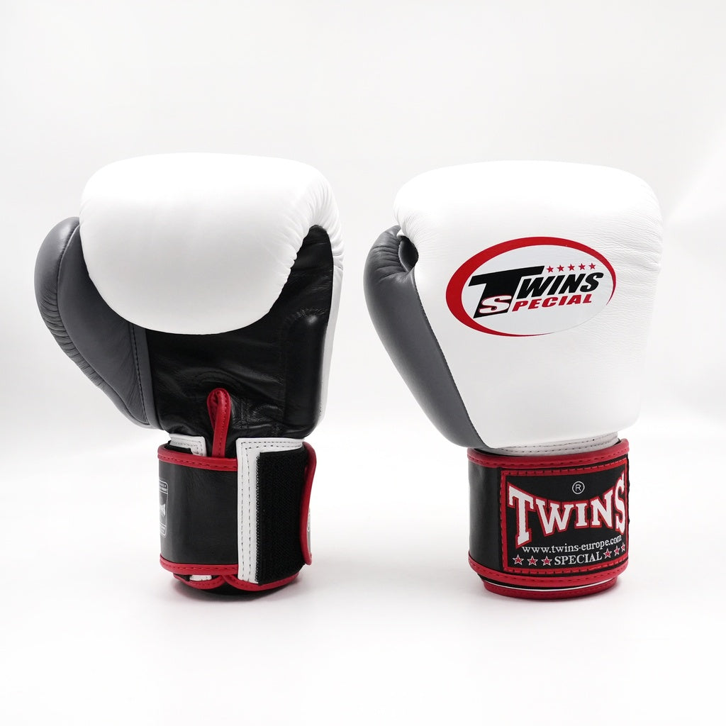 Twins Special BGVL-3 3T Bokshandschoenen Zwart/Wit/Grijs | Muay Thai Leder