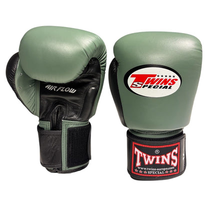 Twins Special BGVL-3 Air Boxing Gloves Black/Olive / Bokshandschoenen Zwart/Olijfgroen | Muay Thai Leder