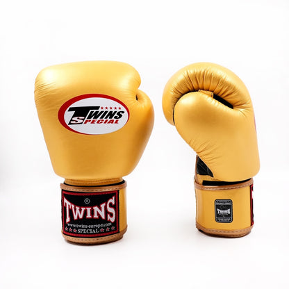 Twins Special BGVL-3 Air Bokshandschoenen Zwart/Goud / Boxing Gloves Black/Gold | Ventilatie Mesh
