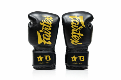 Fairtex x Booster FXB BG V2 BK/GD Boxing Gloves / Bokshandschoenen Zwart/Goud | Muay Thai Leder