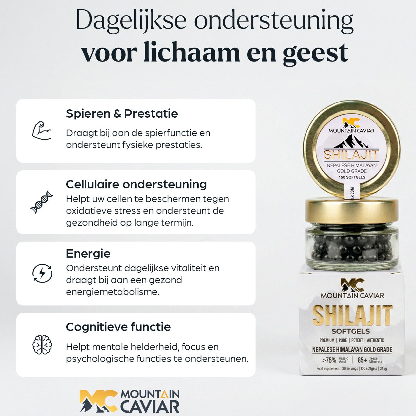 Mountain Caviar Shilajit Softgels – Zuiver, Precies en Goed Opneembaar