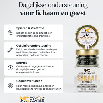 Mountain Caviar Shilajit Softgels – Zuiver, Precies en Goed Opneembaar