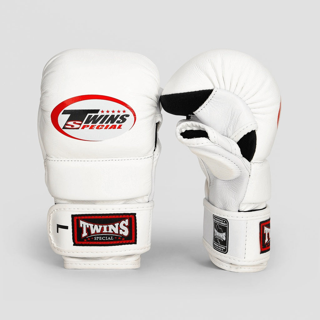 Twins Special GGL-14 witte MMA-handschoen – vooraanzicht met klittenbandsluiting
