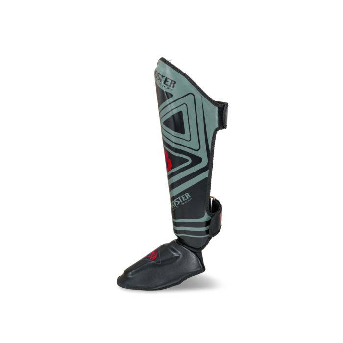 Booster Pro V10 Lederen Scheenbeschermers Zwart/Grijs 