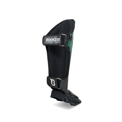 Booster Pro V10 lederen scheenbeschermers zwart/ groen 