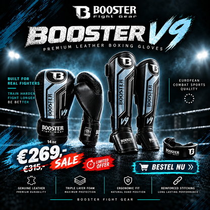Booster V9 Kickboks Set Zwart/Grijs & Zilver / Black Grey & Silver Kickboxing Set