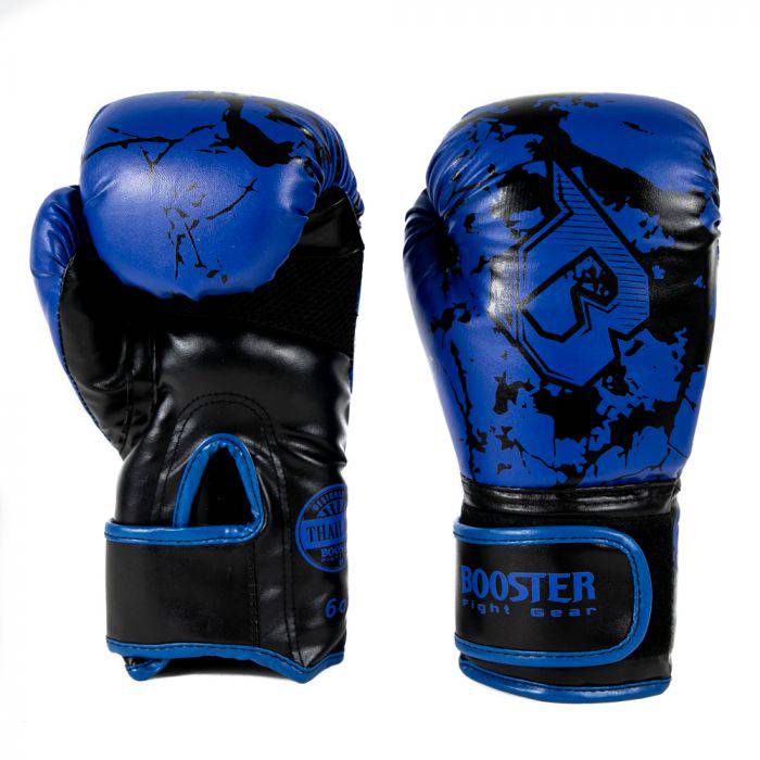 kinder bokshandschoen marble blauw