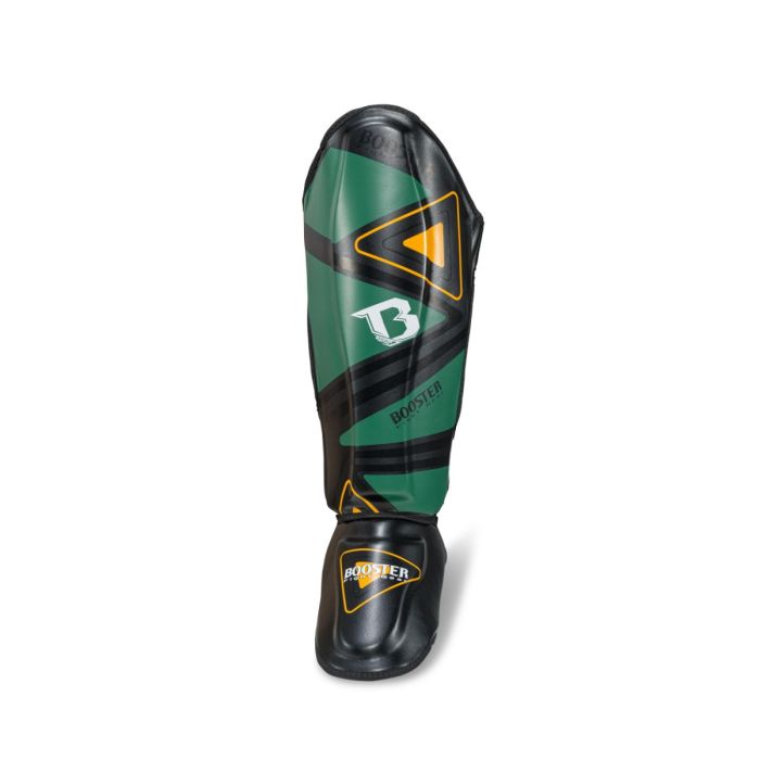 Booster Pro V10 lederen scheenbeschermers zwart/ groen 