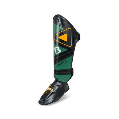 Booster Pro V10 lederen scheenbeschermers zwart/ groen 