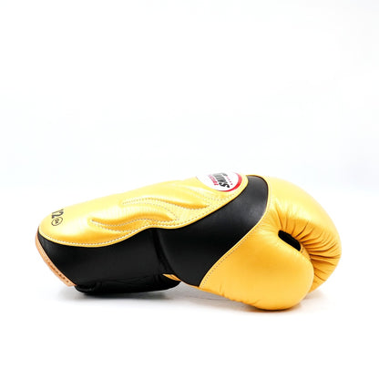 Twins Special BGVL-6 Deluxe Bokshandschoenen Zwart/Goud / Boxing Gloves Black/Gold | Extra Padding | Handgemaakt Thailand