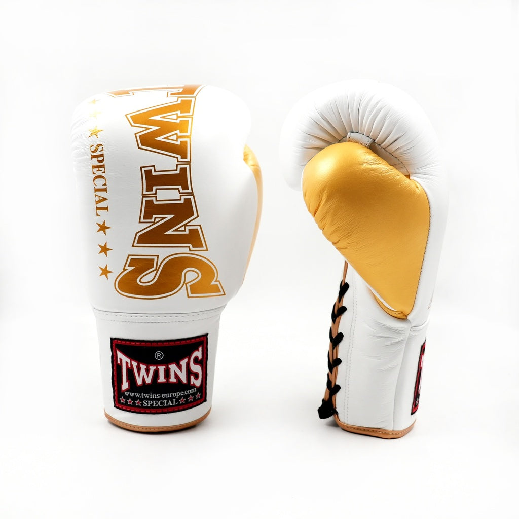 Twins Special BGLL-8 Vetersluiting Bokshandschoenen Wit | Professioneel Leder