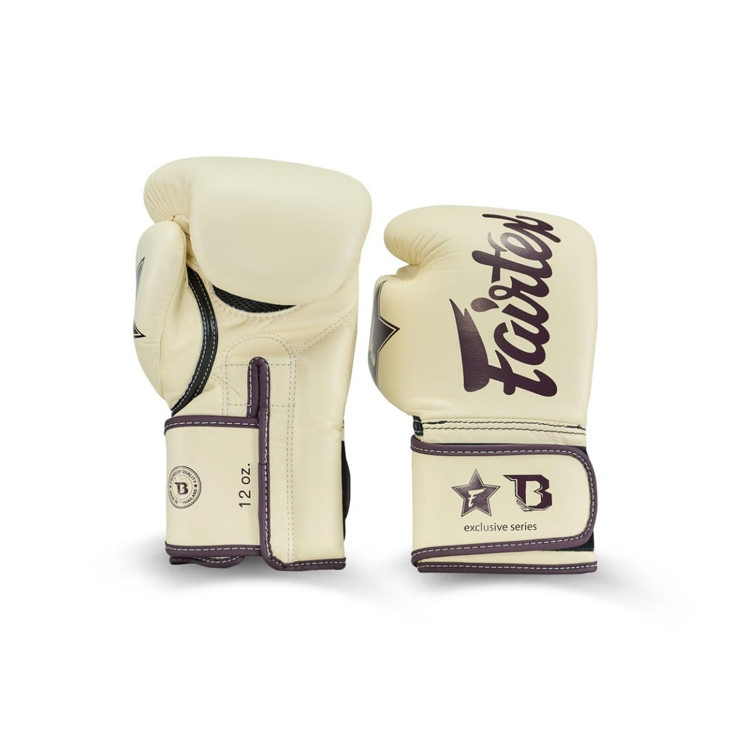 Fairtex x Booster FXB BG V2 CREME Boxing Gloves / Bokshandschoenen Crème | Muay Thai Leder