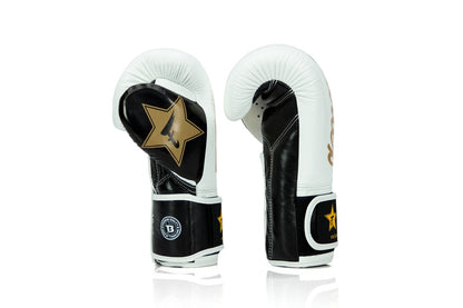 Fairtex x Booster FXB BG V2 WH/BK/GD Boxing Gloves / Bokshandschoenen Wit/Zwart/Goud | Muay Thai Leder