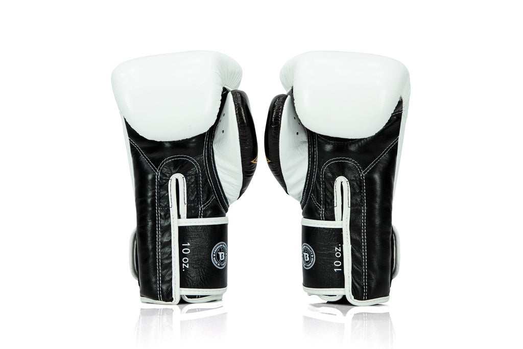Fairtex x Booster FXB BG V2 WH/BK/GD Boxing Gloves / Bokshandschoenen Wit/Zwart/Goud | Muay Thai Leder
