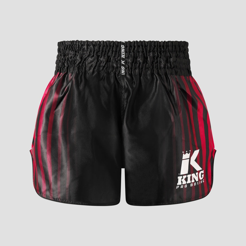 KING PRO BOXING Bloodline 1 set – achterkant zwart-rode shorts met brede tailleband