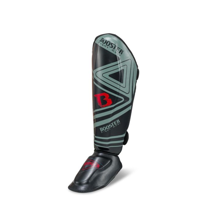 Booster Pro V10 Lederen Scheenbeschermers Zwart/Grijs 